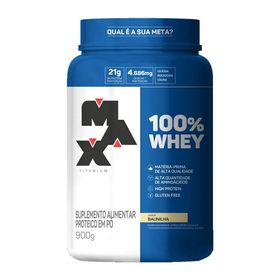 100% WHEY POTE SABOR BAUNILHA 900G - MAX TITANIUM