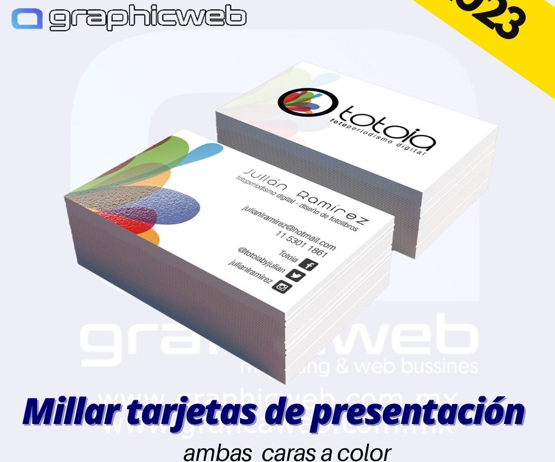 tarjetas impresas laminadas dos caras a color mil piezas