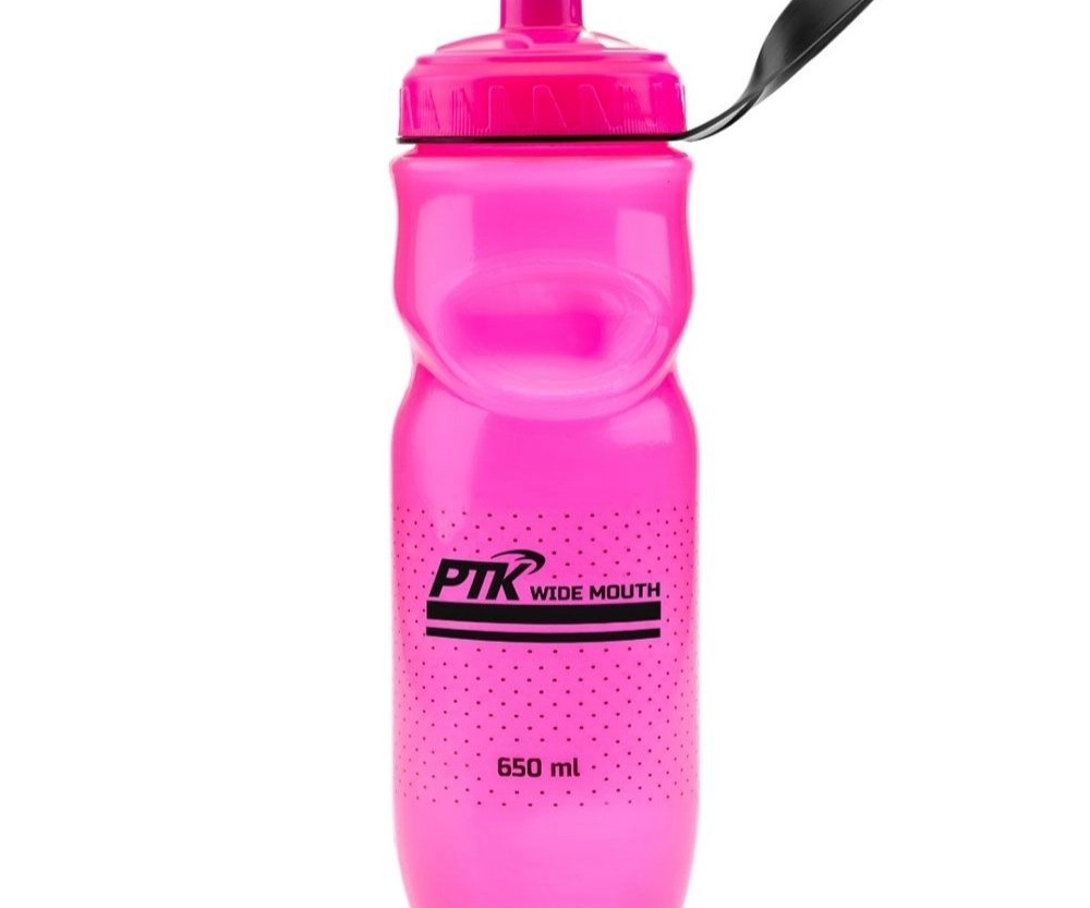 Caramanhola 650ml Boca Larga Rosa Ptk para bicicleta