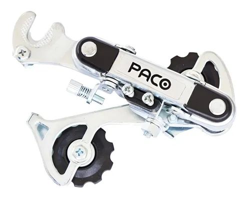 Câmbio Traseiro com Gancheira Cromado Paco para bicicleta