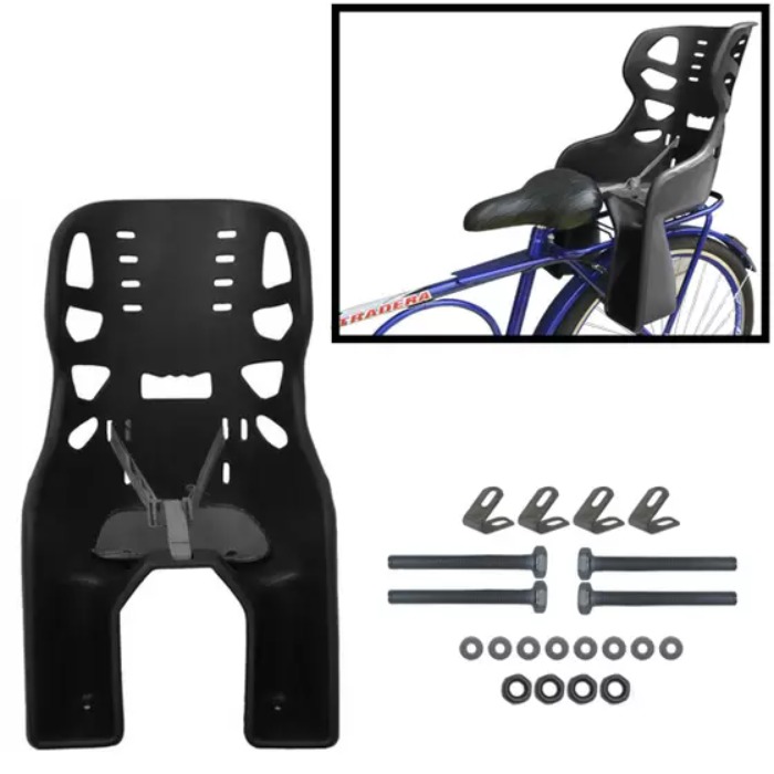 Cadeirinha Bagageiro Styll Preto para bicicleta