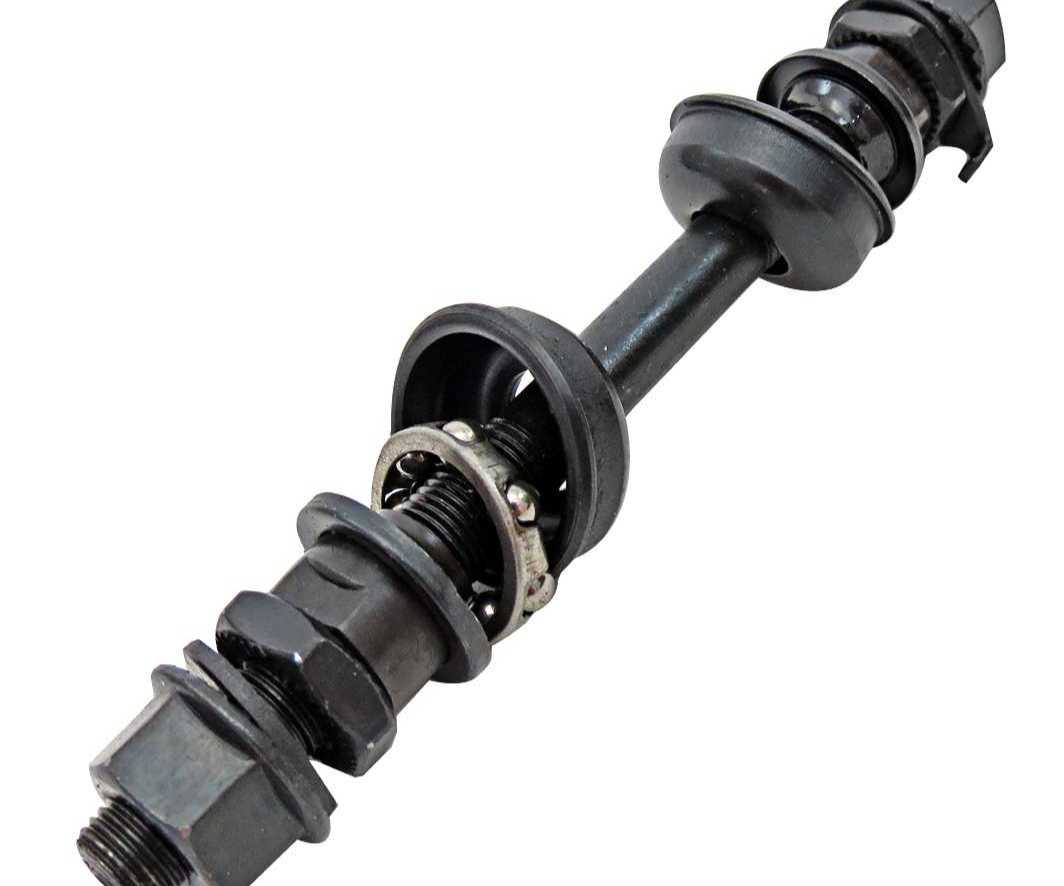 Eixo Dianteiro 3/8- 145mm com Cone Fino - Completo para bicicleta