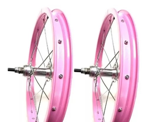 Roda 16 Alumínio Dianteiro/Traseiro. Rosa Rimaxx para bicicleta