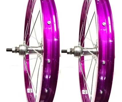Roda 16 Alumínio Dianteiro/Traseiro. Violeta para bicicleta