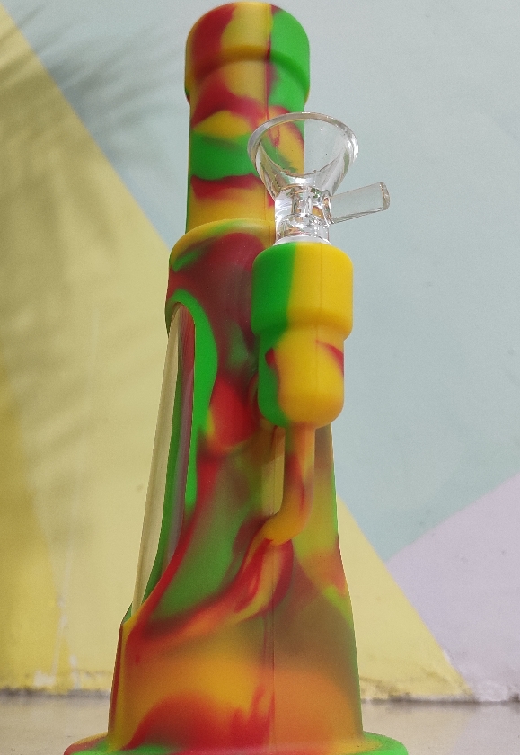 Bong de Silicone c/ Percolator de Vidro 