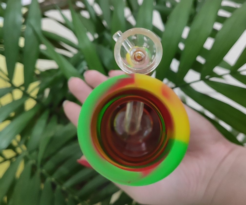 Bong de Silicone c/ Percolator de Vidro 