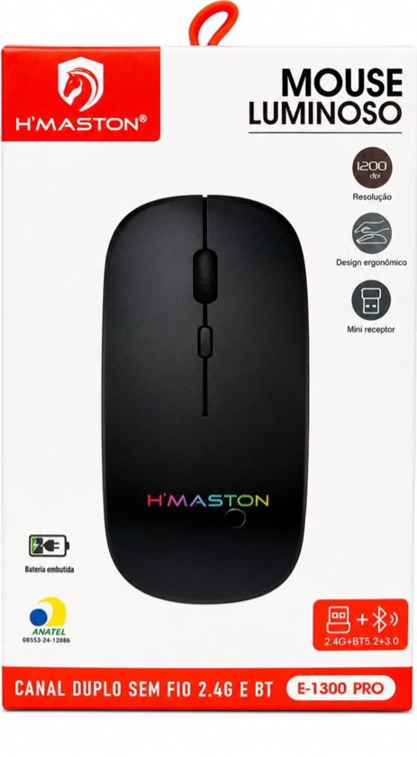 MOUSE S/FIO REC BLUETOOTH H’MASTON E-1300PRO
