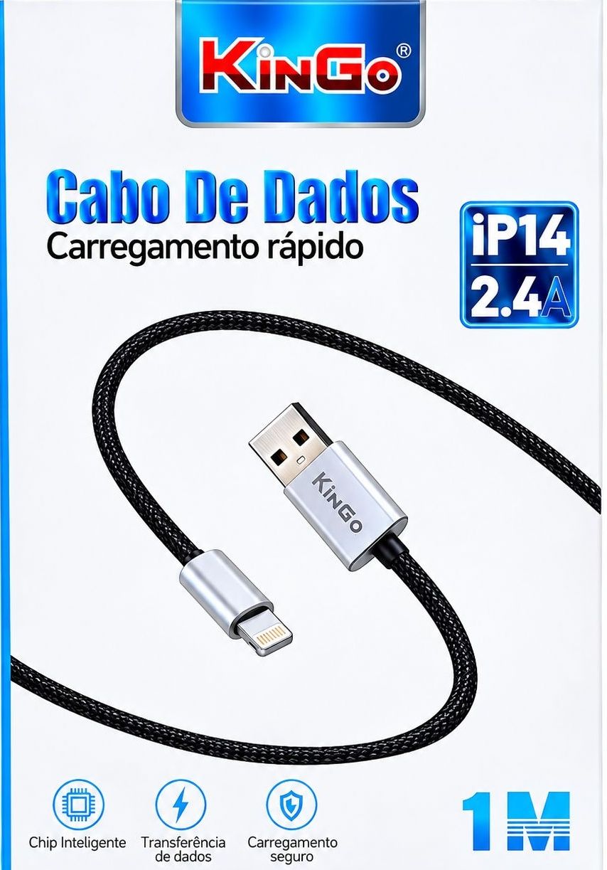 CABO KINGO USB TRANÇADO IPHONE 1M