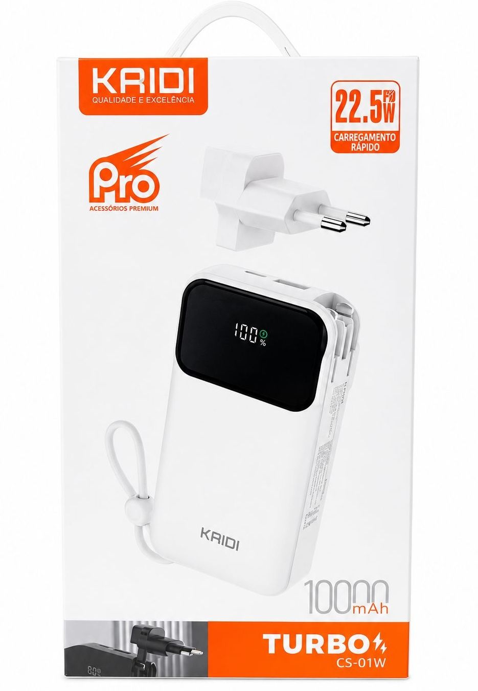 CARREG KAIDI PORTÁTIL 2EM1 10000MAH CS-01W