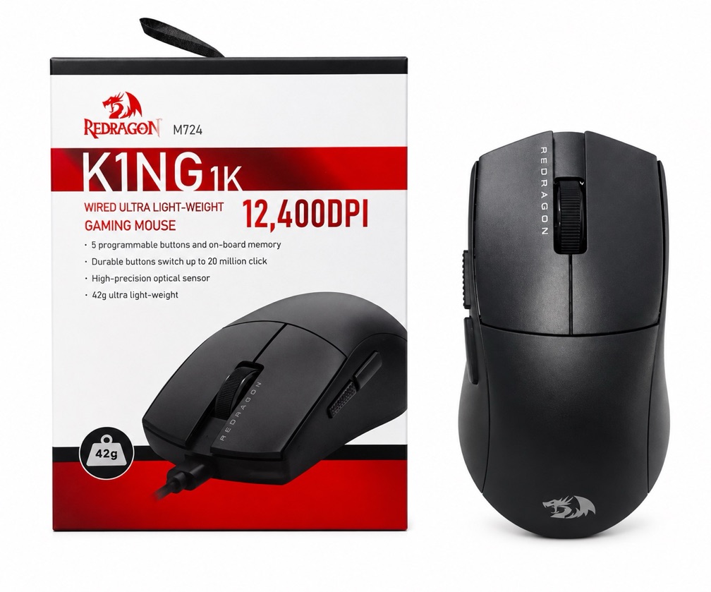 MOUSE REDRAGON 12000DPI COM FIO M724