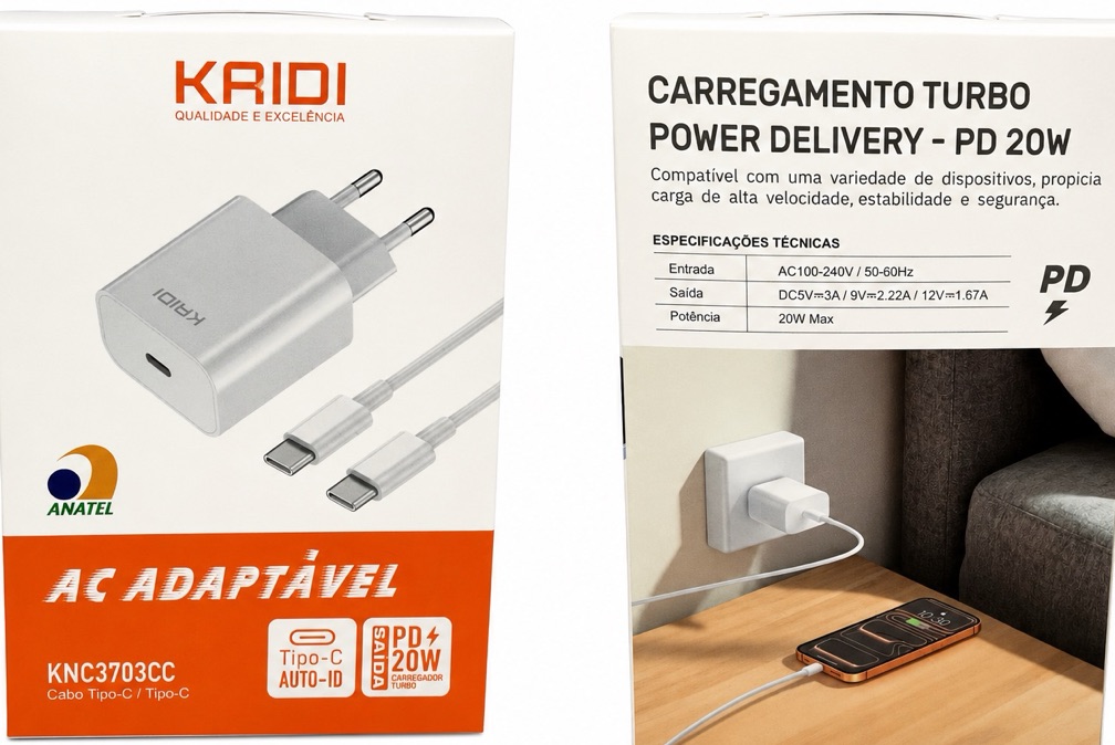 CARREG PD C/CABO TYPE-C TYPE-C KAID KNC3703CC