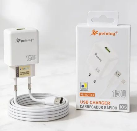 CARREG USB TURBO IPHONE 15W PEINING PEI-QC119-2