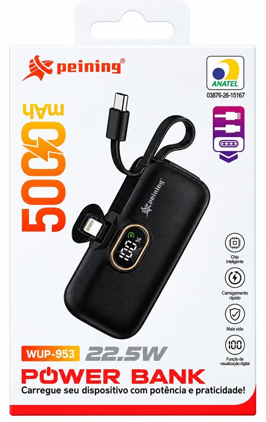 CARREG PORTÁTIL PEINING TYPE-C 5000MAH WUP-953