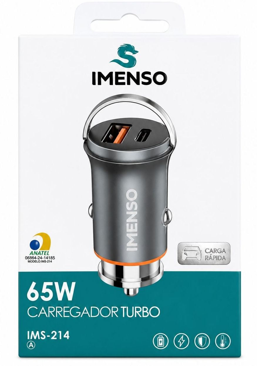 CARREG VEICULAR USB/C IMENSO 65W IMS-214