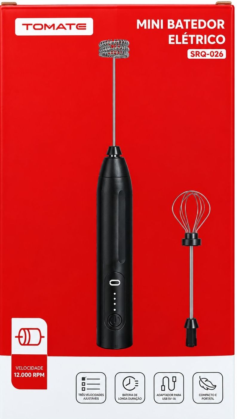 MINI BATEDOR ELETRICO TOMATE SRQ-026