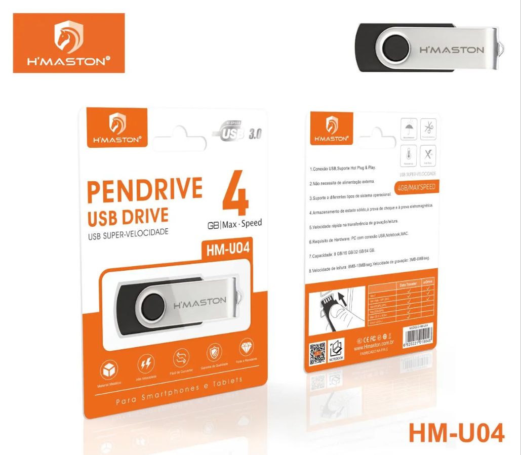 PEN DRIVE 4GB HMASTON HM-U04