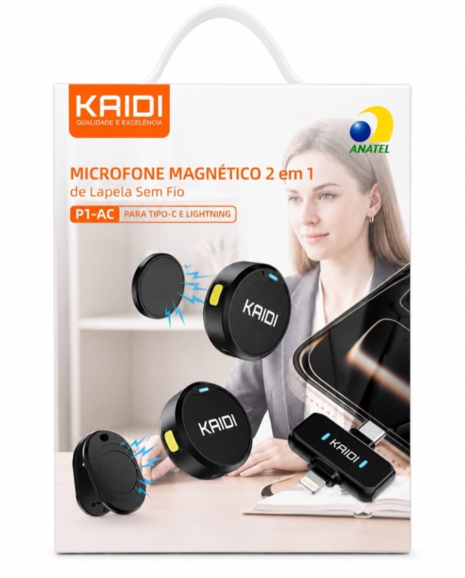 MICROFONE LAPELA KAIDI P1-AC