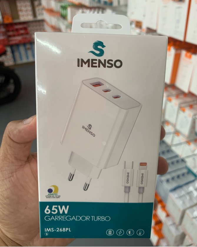 CARREG TURBO TYPO-C/ IPHONE 65W IMS-268PL