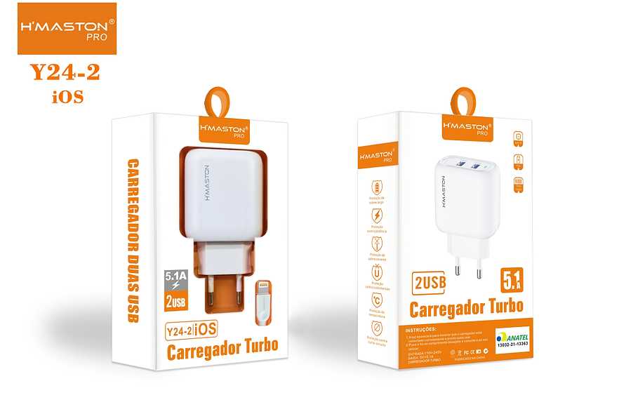 CARREGADOR HMASTON TOMADA 5.1 iOS Y24-2