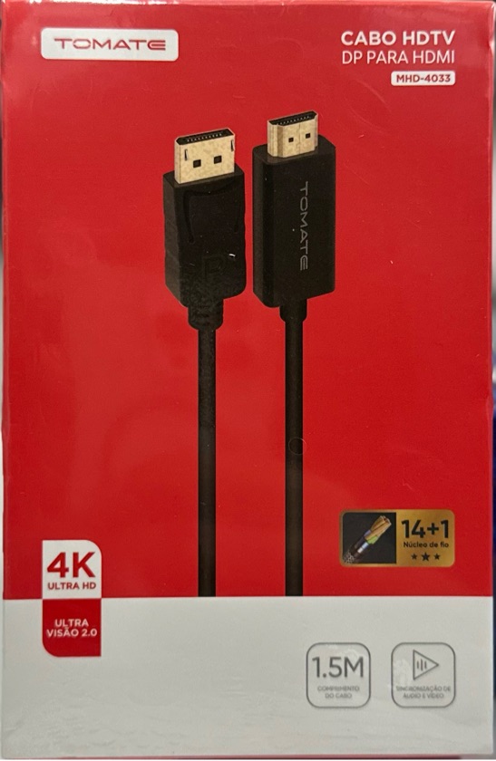 CABO HDMI DISPLAYPORT TOMATE MCB-4033