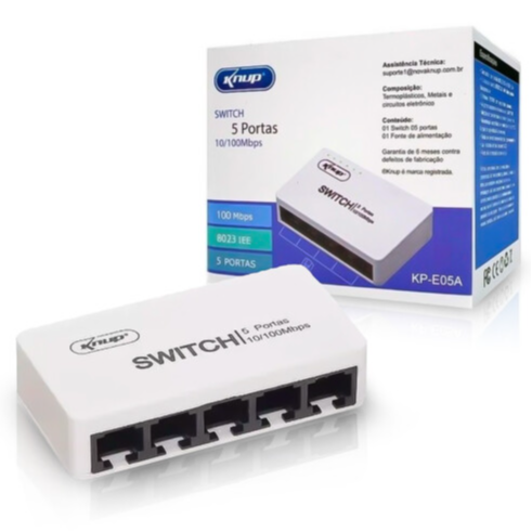 SWITCH REDE KNUP 5 PORTAS KP-E05A