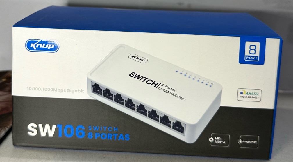 SWITCH REDE 10-1000 KNUP 8 PORTAS SW106