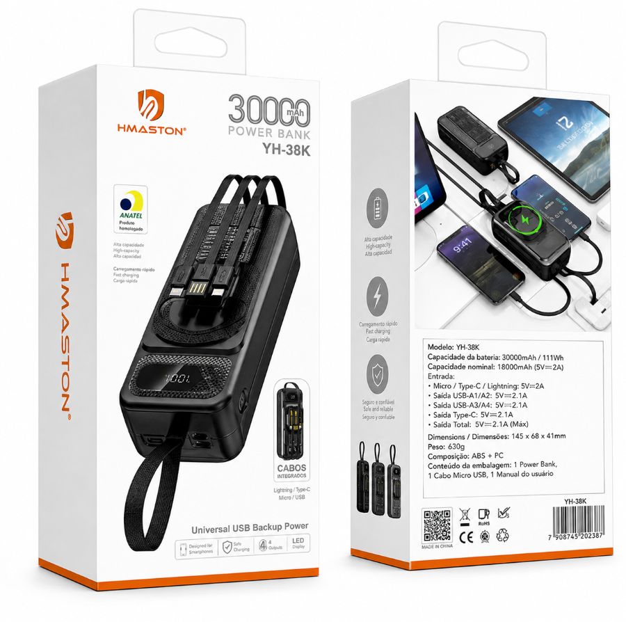 POWER BANK H´MASTON 30000MAH YD80
