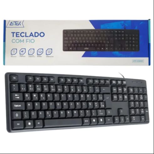 TECLADO USB COM FIO ATEK ATE-E2001