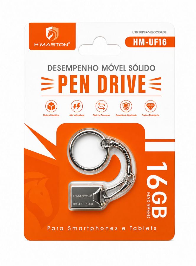 PEN DRIVE CHAVEIRO H´MASTOM 16GB HM-UF16