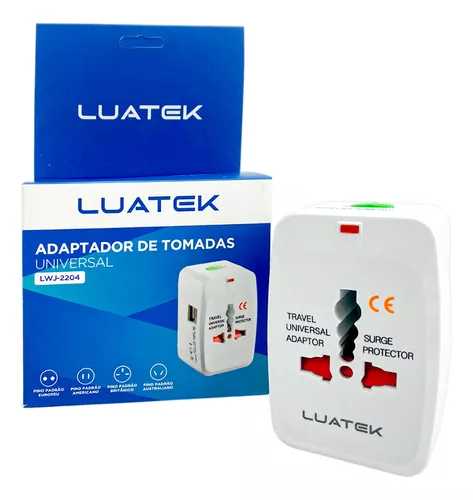 TOMADA UNIVERSAL COM USB LUATEK LWJ-2204 — imagem 1
