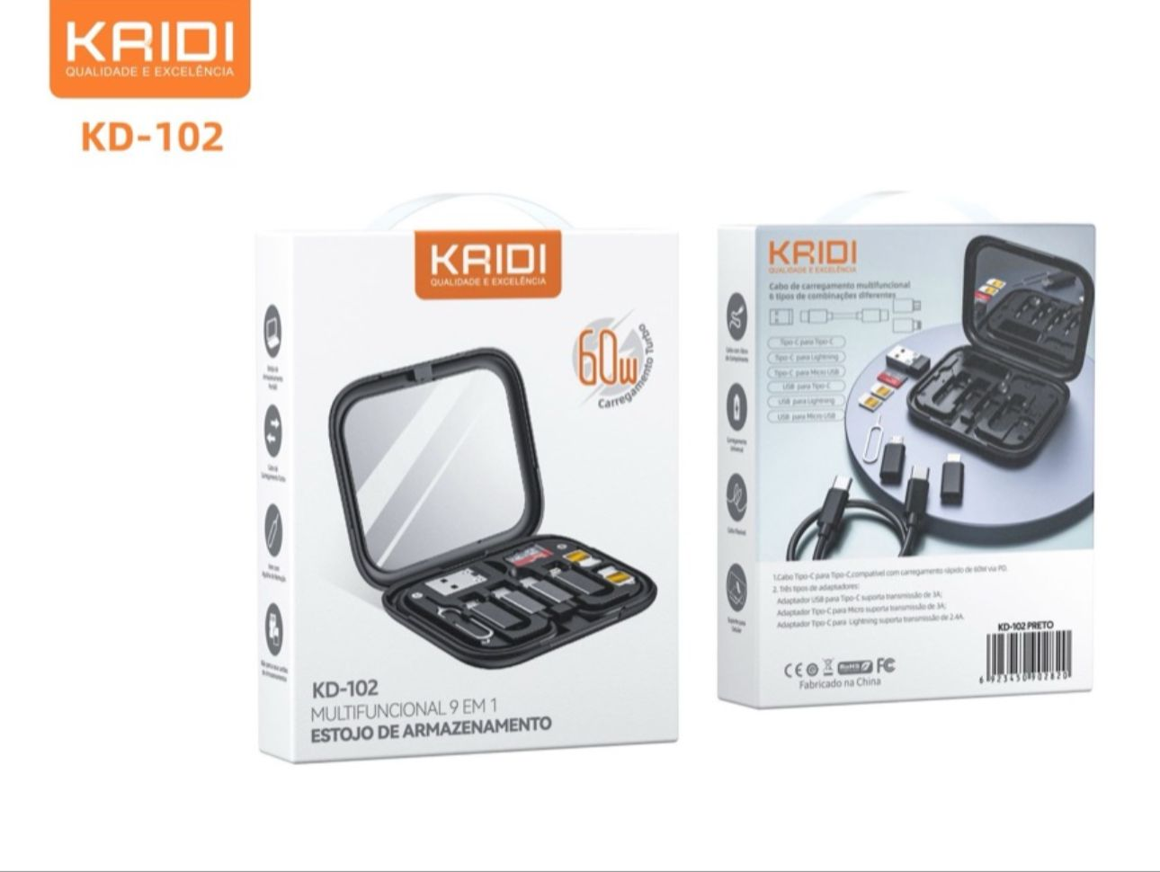ADAPTADOR KAIDI 9 EM 1 KD-102