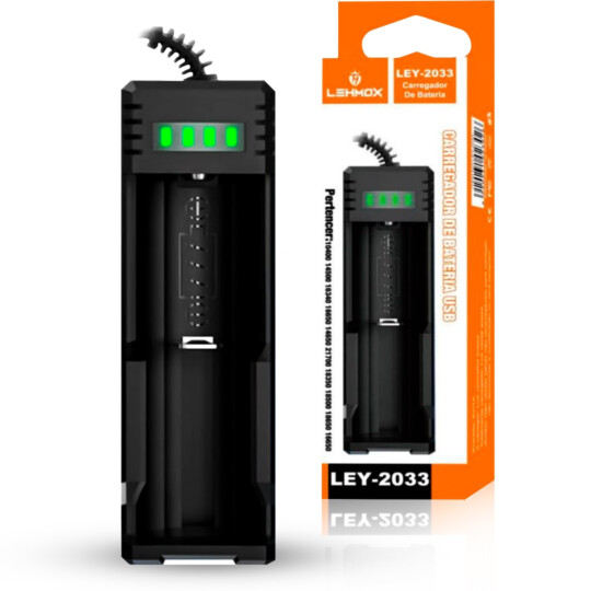 CARREGADOR BATERIA LANTERNA LEHMOX LEY-2033