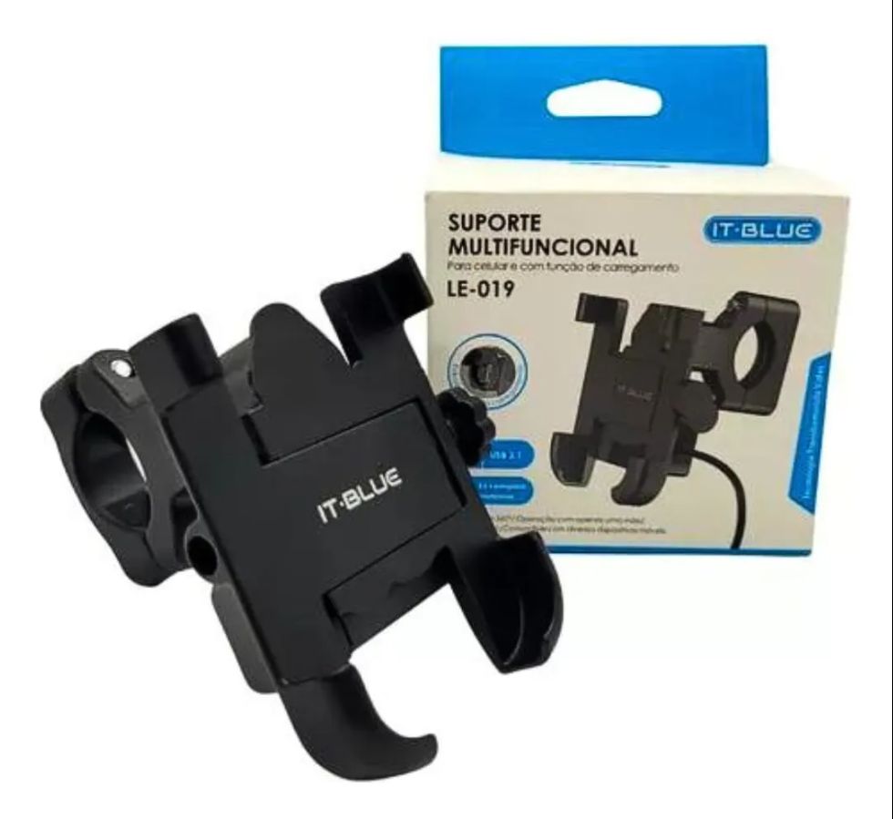 SUPORTE MOTO COM CARREGADOR IT-BLUE LE-019