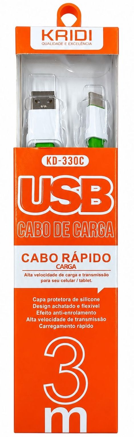 CABO KAIDI USB TYPE-C 3MTS KD-330C
