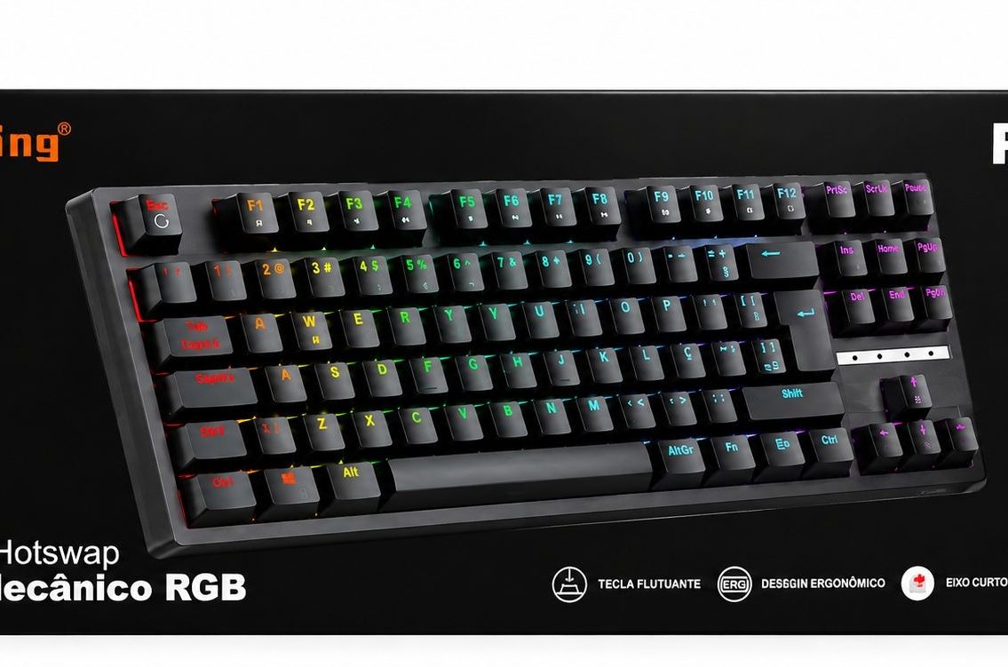 TECLADO GAMER MECÂNICO S/FIO PEINING PEI-FR07