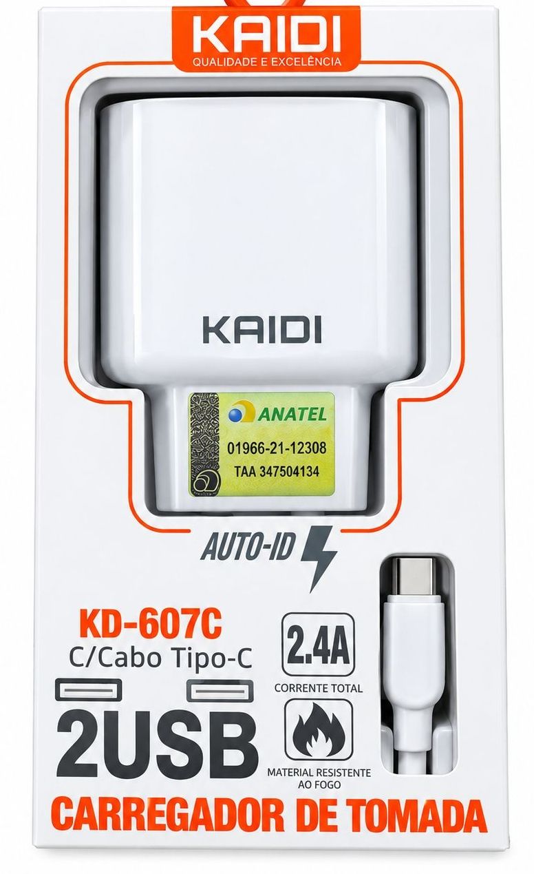 Carreg Tomate Kaidi 2.4A Type-c KD-607C