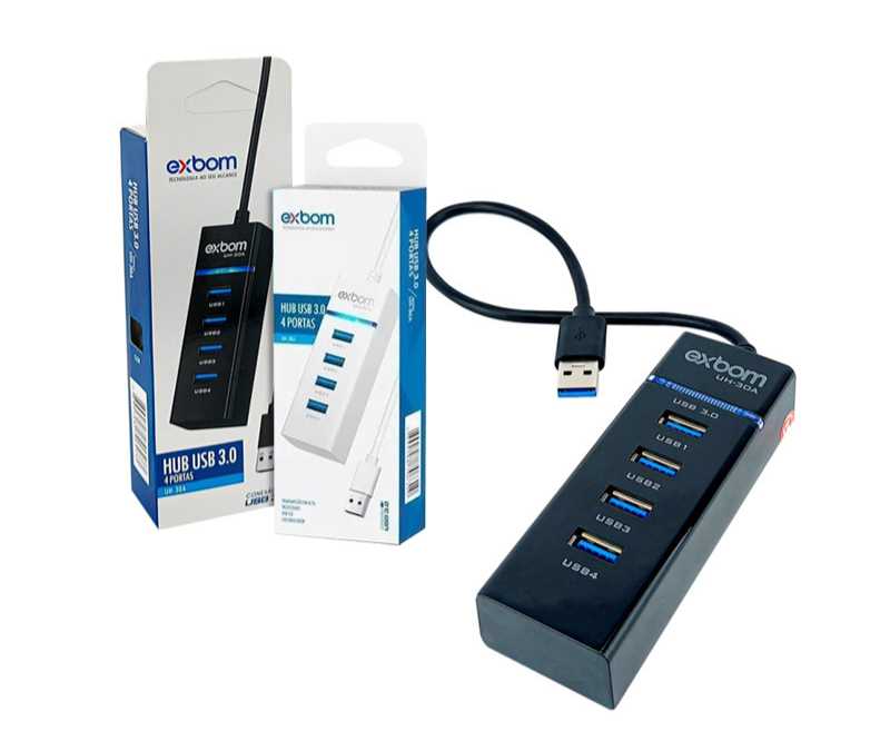 HUB USB EXBOM 4 PORTAS 3.0 UH-30A