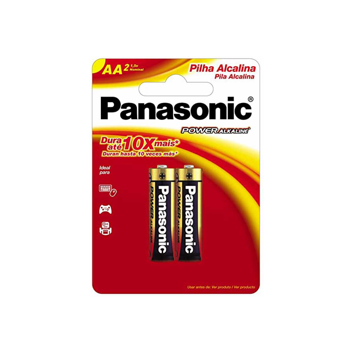 PILHA ALCALINA AA COM 2 PANASONIC LR6-2BT