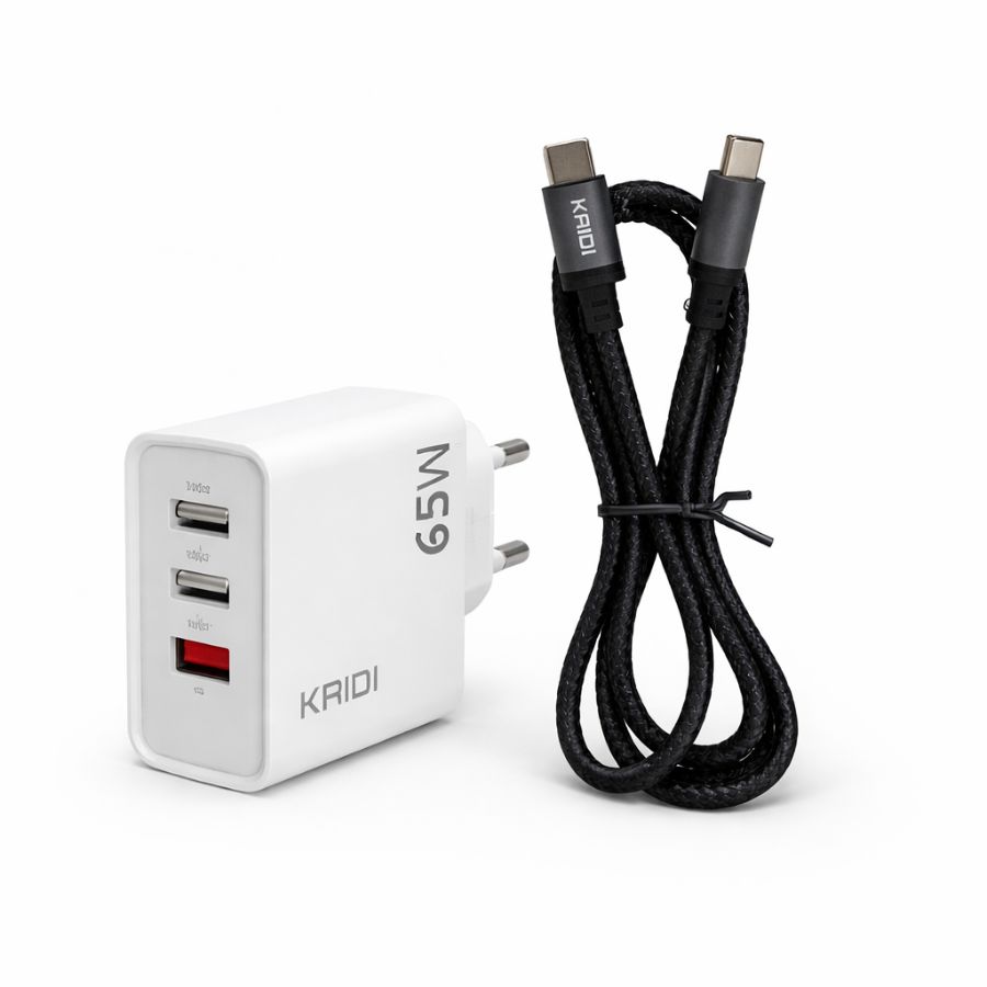 CARREGADOR PD USB TIPO-C TIPO-C 65W KAIDI KD-665CC