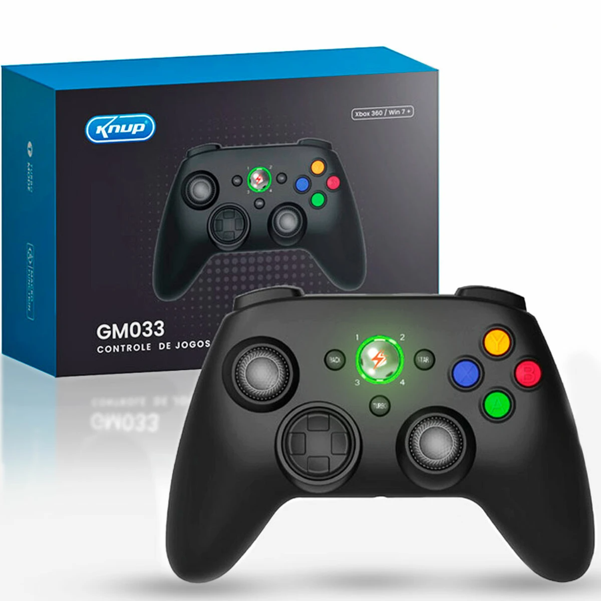 CONTROLE X-BOX 360 COM FIO KNUP GM033