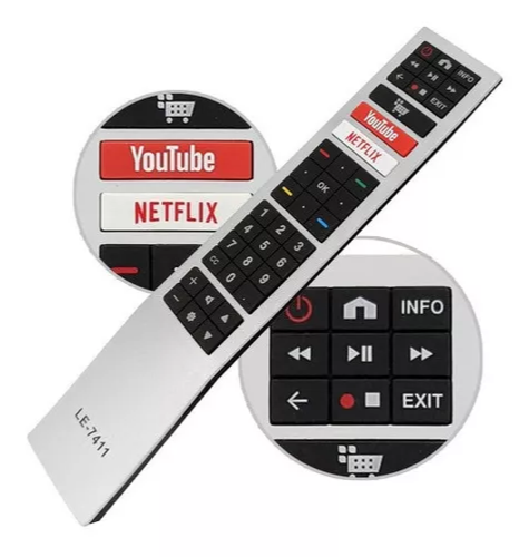 CONTROLE TV AOC YOUTUBE, NETFLIX LE-7411
