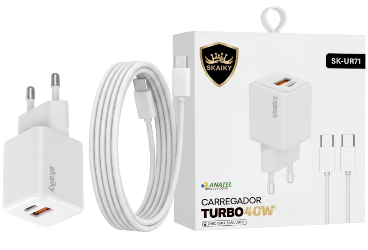CARREGADOR 40W TIPO-C/TIPO-C SKAIKY SK-UR71