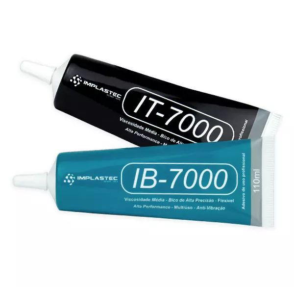 COLA IMPLASTEC IB-7000 110ML BRANCO E PRETO