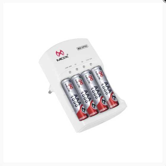 CARREGADOR DE PILHA COM 4 AAA MOX MO-CP52