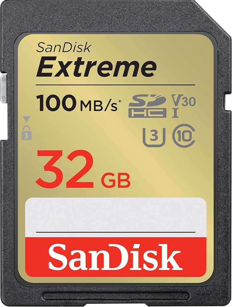 Cartão de memória SD 32GB SanDisk 100mb/s Extreme