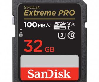 Cartão de memória SD 32GB SanDisk 100mb/s EXTREME PRO v30