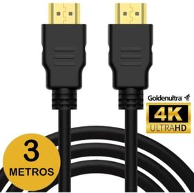 Cabo Hdmi Gold 3m Metros Mts 4k 3d Full Hd Blindado