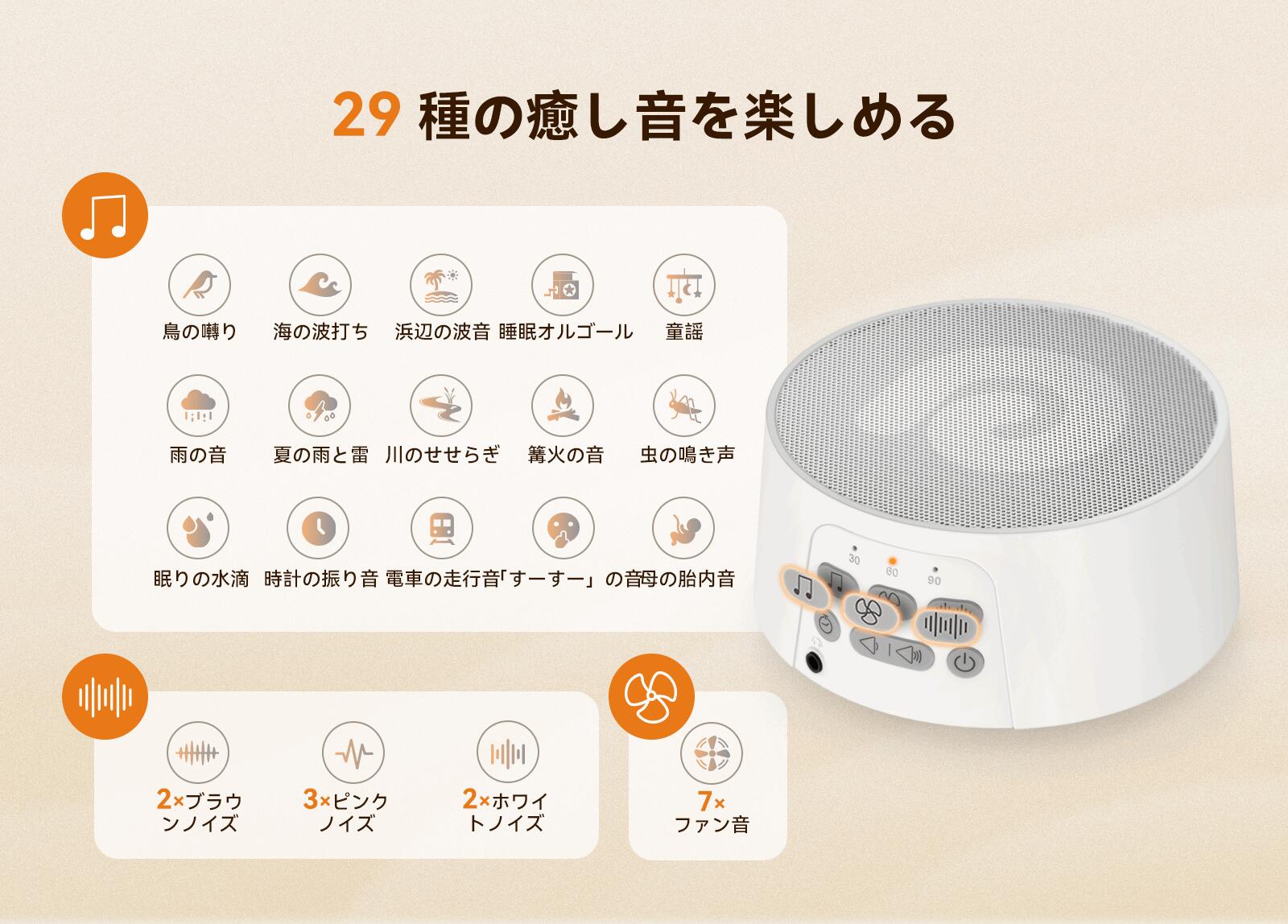Dreamegg D3 充電式ホワイトノイズマシン