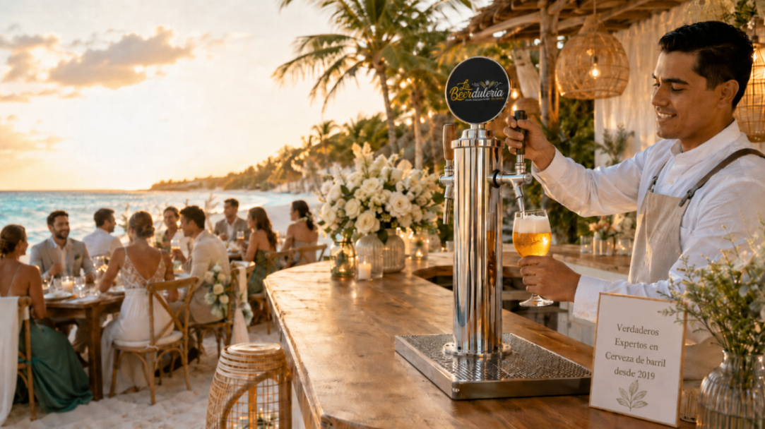 Cerveza de Barril para Bodas en la Playa: ¿Por qué es mejor que la botella?