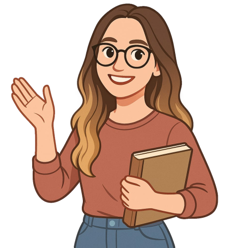 Ilustración de la profesora de La Escuelita de Caqui saludando